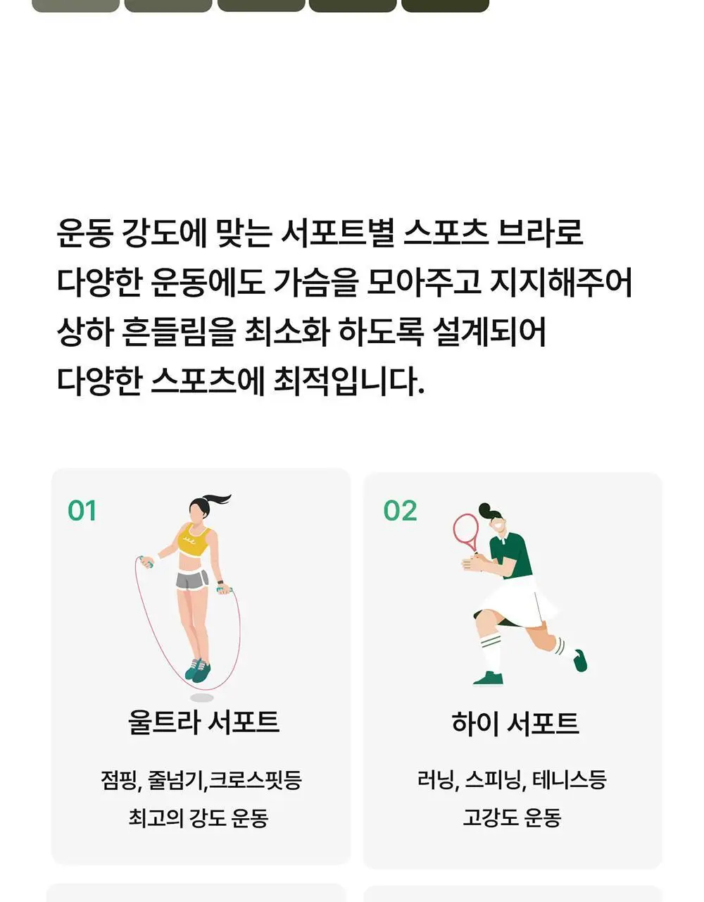 [컴포트랩] 하이서포트 쿨 러닝 스포츠브라 6colors / 10Size 상세페이지 5